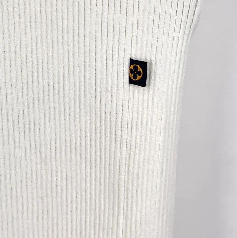 Louis Vuitton Louis Vuitton Women's White Cotton Dress Size L 0089 Size L / US 10 / IT 46 - 4 Thumbnail