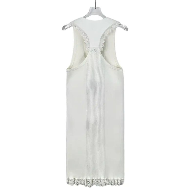 Louis Vuitton Louis Vuitton Women's White Cotton Dress Size L 0089 Size L / US 10 / IT 46 - 2 Thumbnail