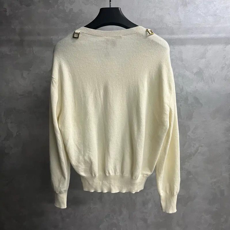 Louis Vuitton Louis Vuitton White Wool Women's Sweater 0089 Size S / US 4 / IT 40 - 5 Thumbnail