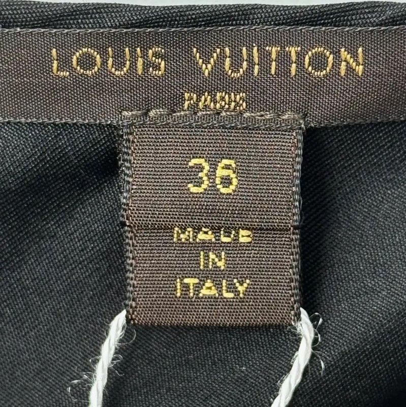 Louis Vuitton Louis Vuitton Black Cotton Blend Women's Dress 0089 Size M / US 6-8 / IT 42-44 - 4 Thumbnail