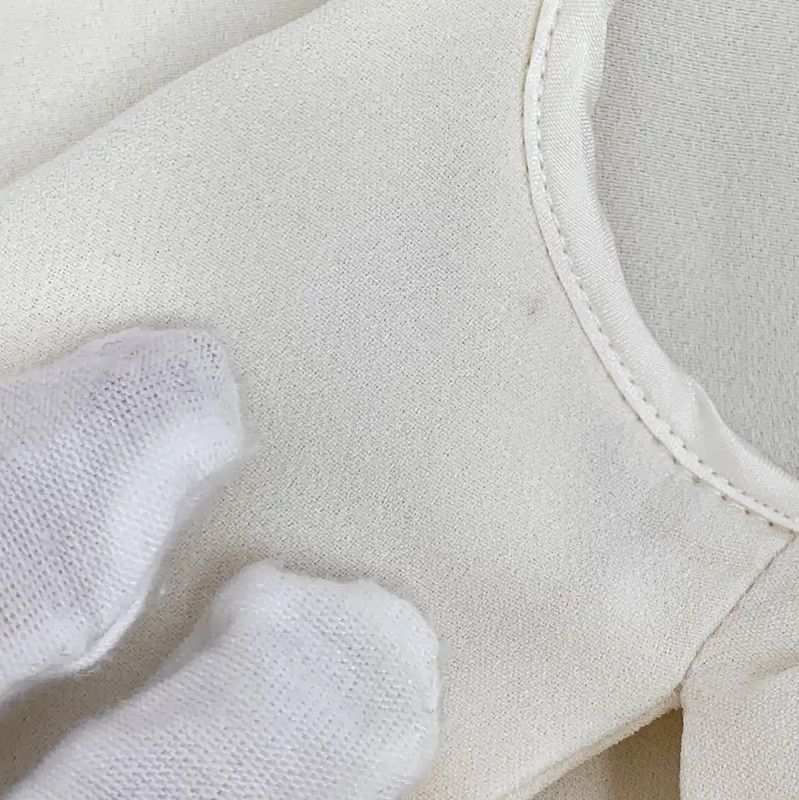 Louis Vuitton Louis Vuitton Beige Silk Ruffle Blouse 0089 Size XS / US 0-2 / IT 36-38 - 10 Thumbnail
