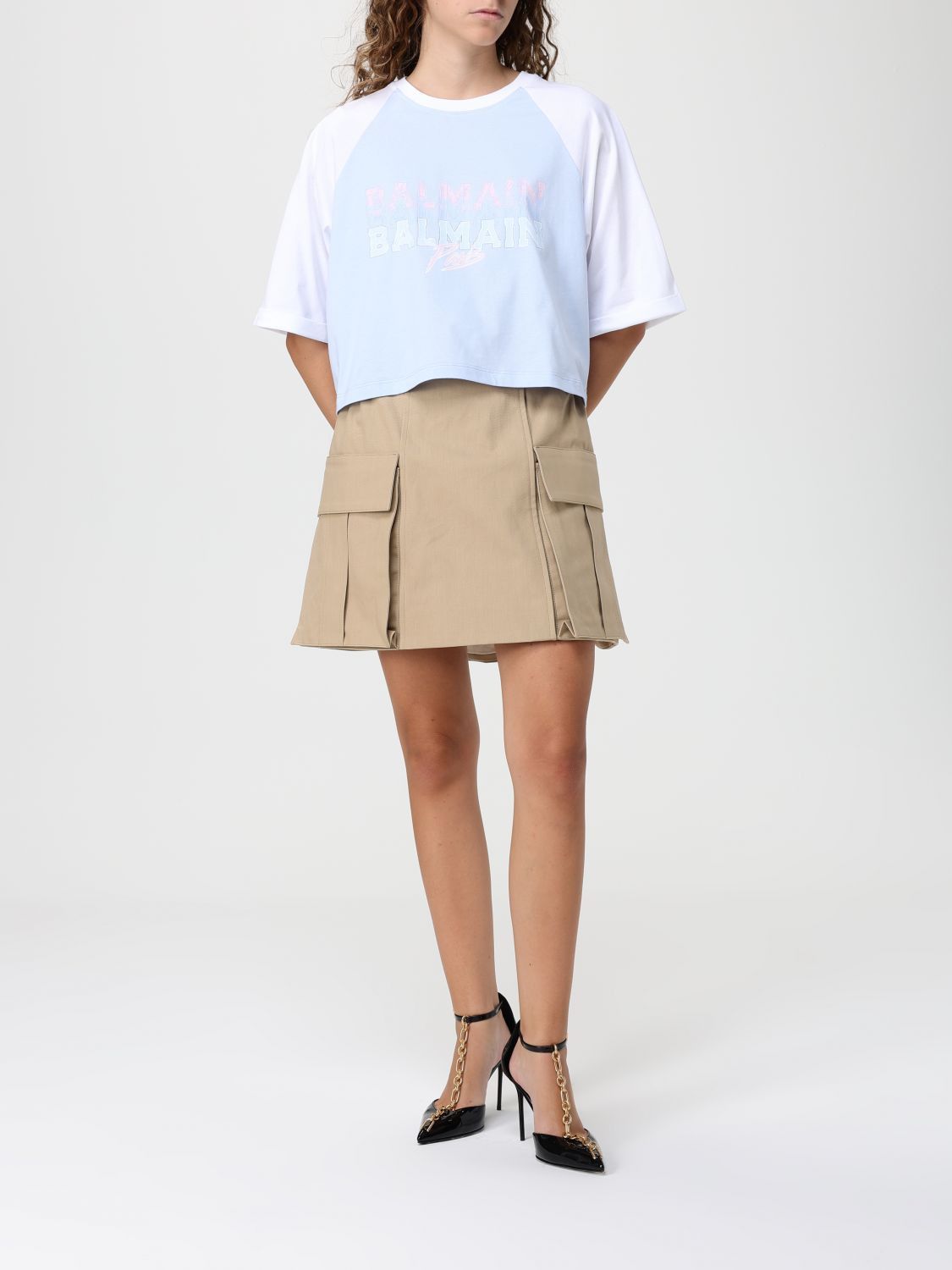 Balmain Balmain T-Shirt Woman Sky Size M / US 6-8 / IT 42-44 - 2 Thumbnail