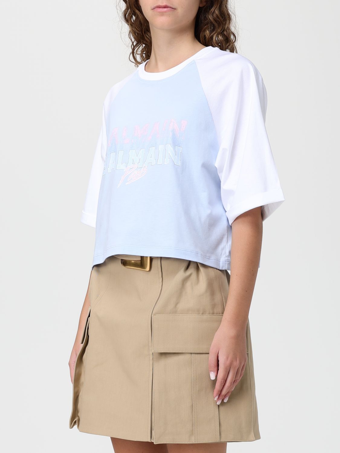 Balmain Balmain T-Shirt Woman Sky Size M / US 6-8 / IT 42-44 - 4 Thumbnail