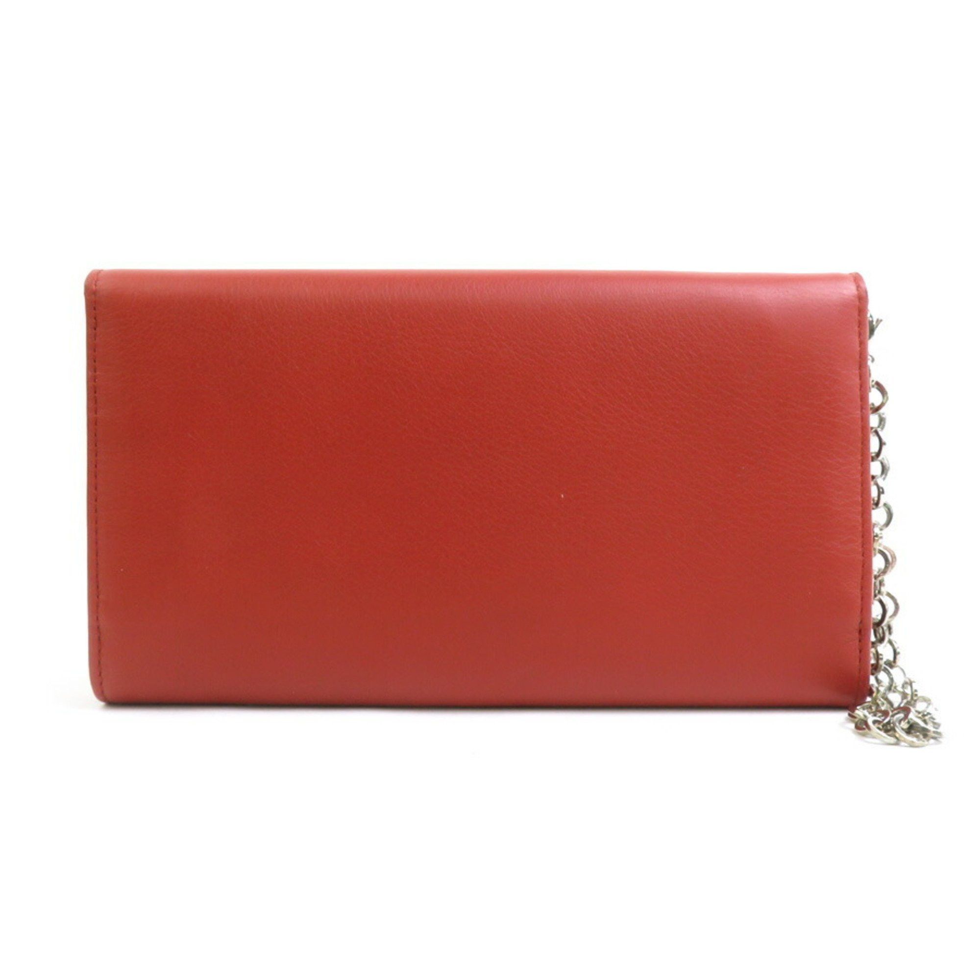Salvatore Ferragamo Salvatore Ferragamo Gancini Leather Long Wallet in Orange Brown, Women's, r10770n Size ONE SIZE - 2 Thumbnail