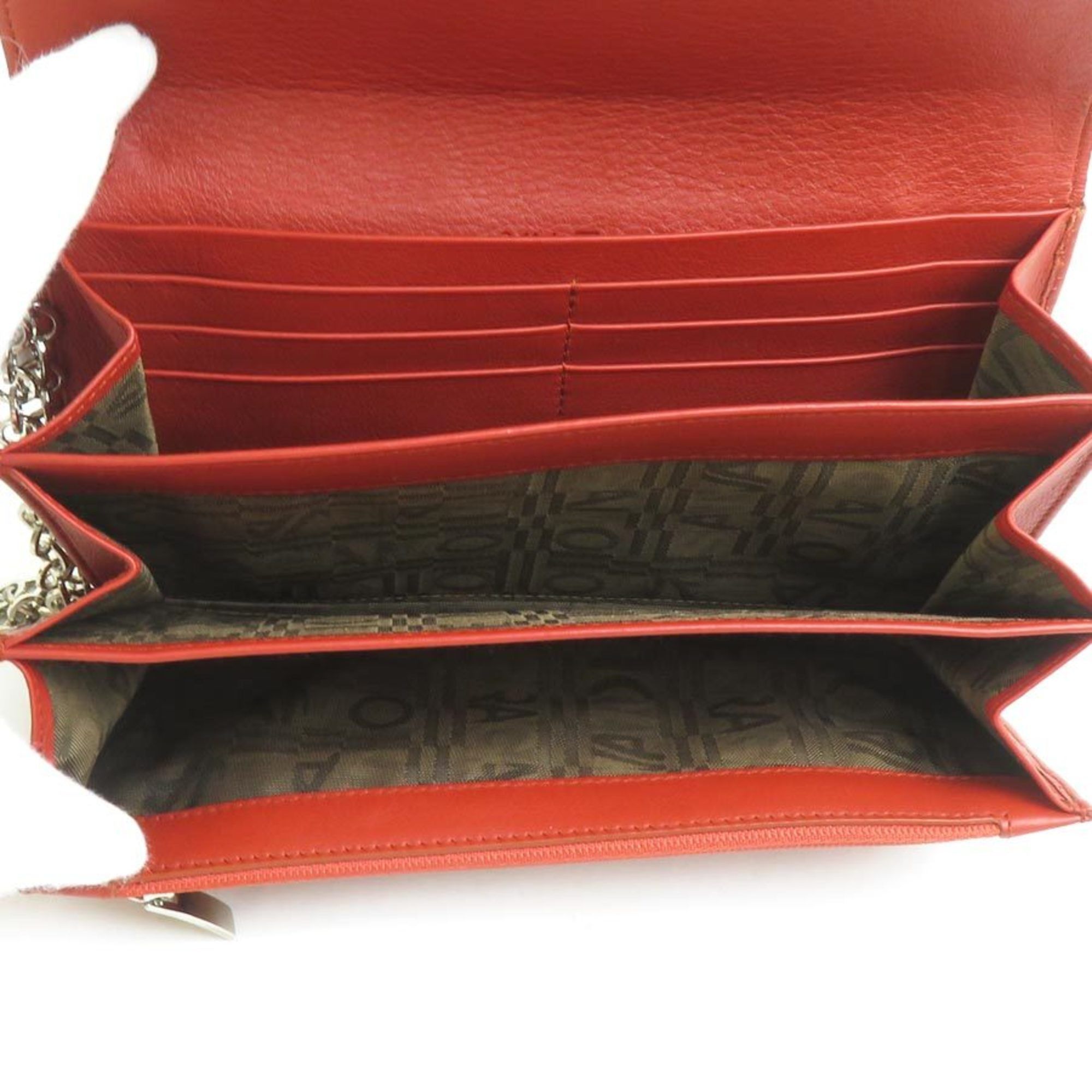 Salvatore Ferragamo Salvatore Ferragamo Gancini Leather Long Wallet in Orange Brown, Women's, r10770n Size ONE SIZE - 3 Thumbnail