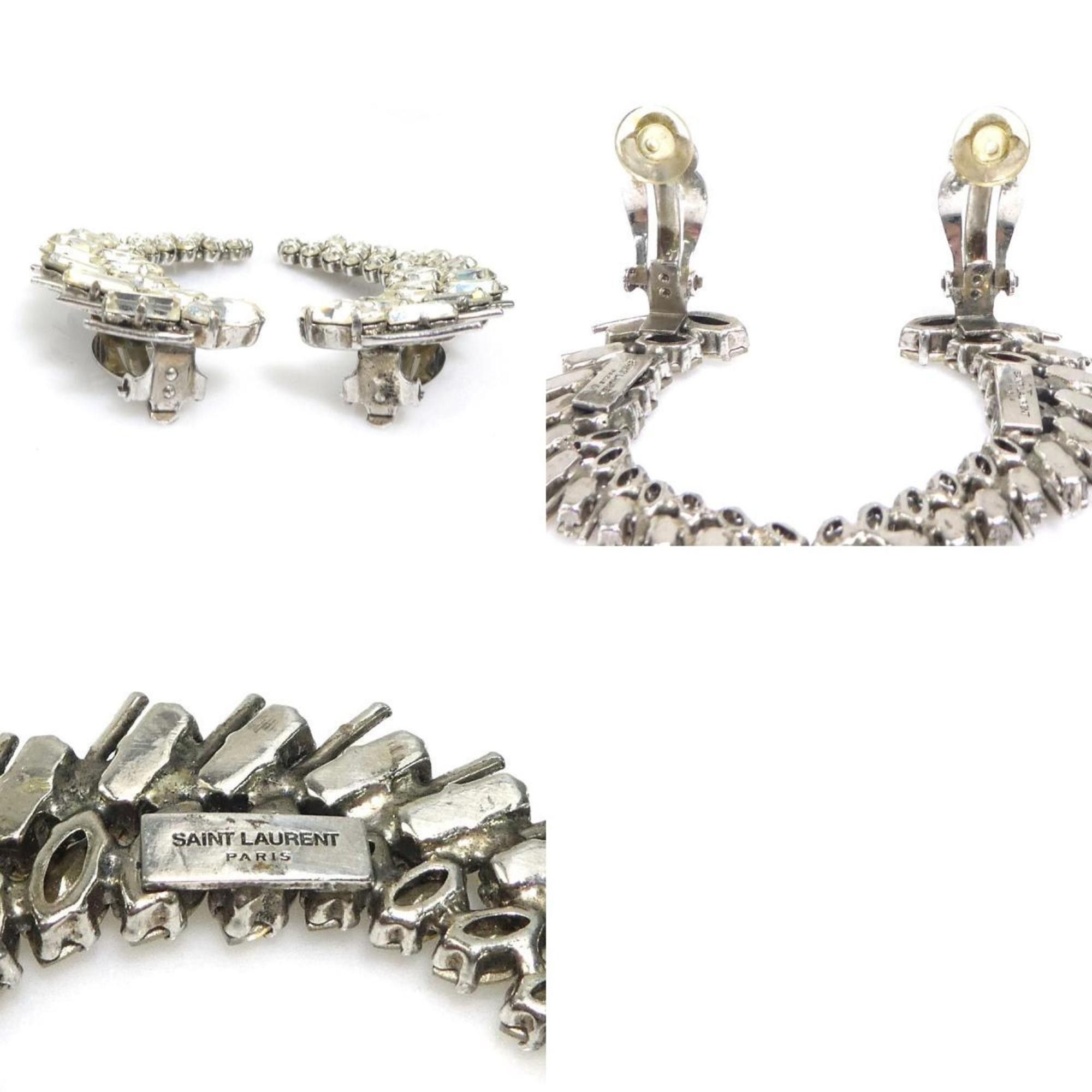 Yves Saint Laurent Yves Saint Laurent Saint Laurent earrings, metal and stone, silver, women's, 56349a Size ONE SIZE - 5 Thumbnail