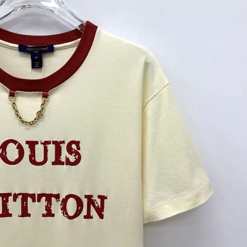 Louis Vuitton Louis Vuitton Beige Cotton Women's T-Shirt 0089 Size M / US 6-8 / IT 42-44 - 3 Thumbnail