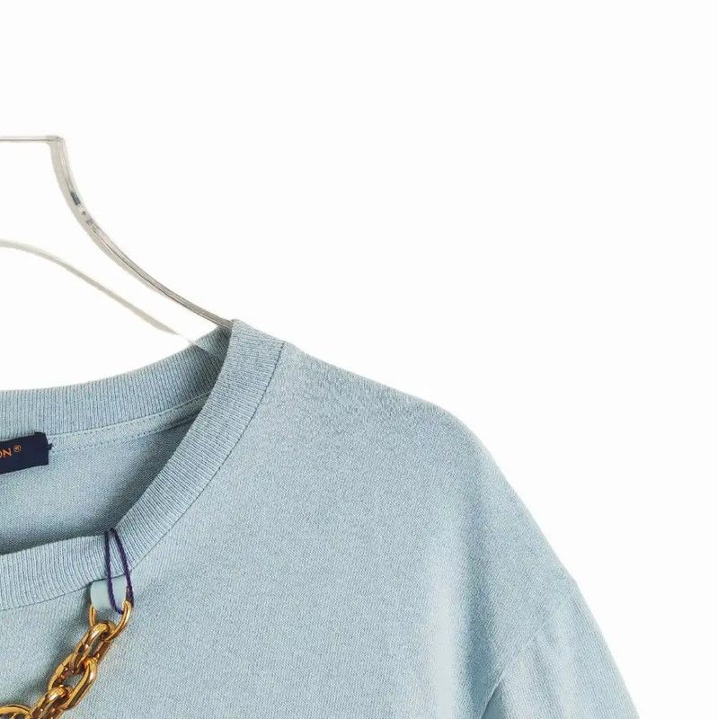 Louis Vuitton Louis Vuitton Light Blue Cotton T-Shirt for Women 0089 Size L / US 10 / IT 46 - 3 Thumbnail
