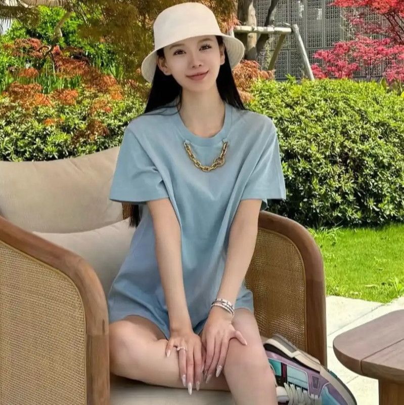 Louis Vuitton Louis Vuitton Light Blue Cotton T-Shirt for Women 0089 Size L / US 10 / IT 46 - 7 Thumbnail