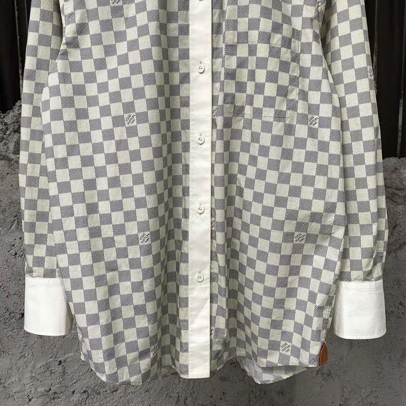 Louis Vuitton Louis Vuitton Long Sleeve Checkered Cotton Shirt 0089 Size ONE SIZE - 4 Thumbnail