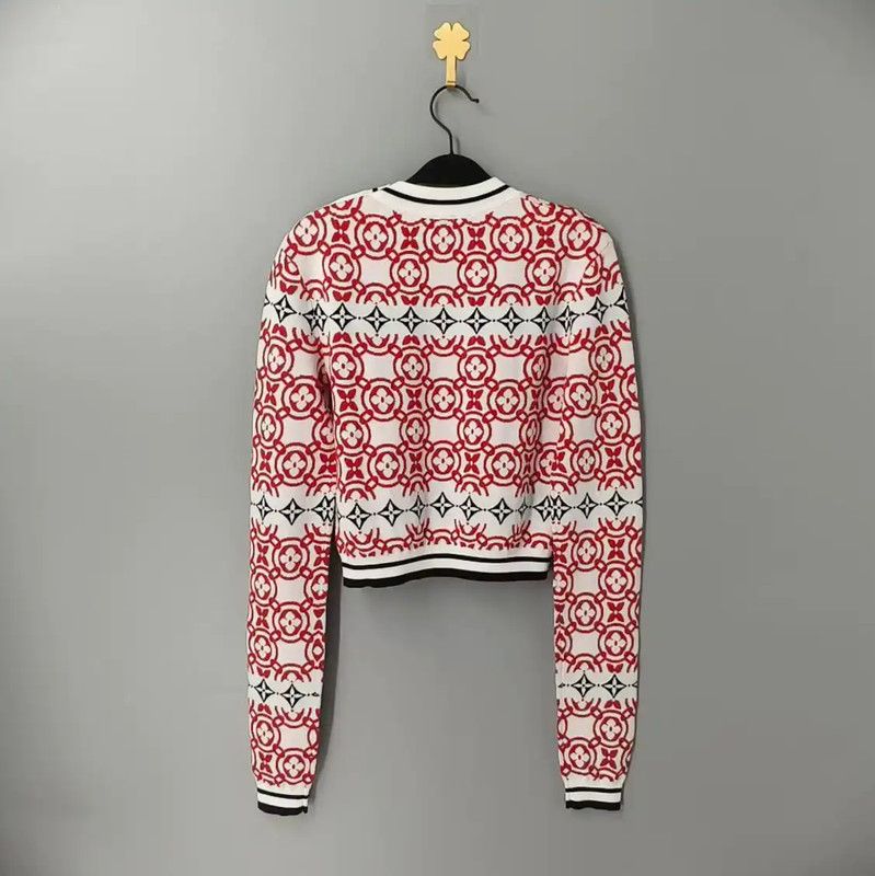 Louis Vuitton Louis Vuitton Red Knit Sweater for Women 0089 Size M / US 6-8 / IT 42-44 - 2 Thumbnail