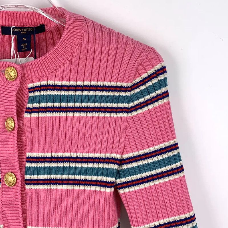 Louis Vuitton Louis Vuitton Pink Wool Cardigan for Women 0089 Size M / US 6-8 / IT 42-44 - 3 Thumbnail