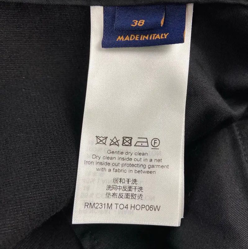 Louis Vuitton Louis Vuitton Black Cotton Casual Pants for Women 0089 Size 23" - 5 Thumbnail