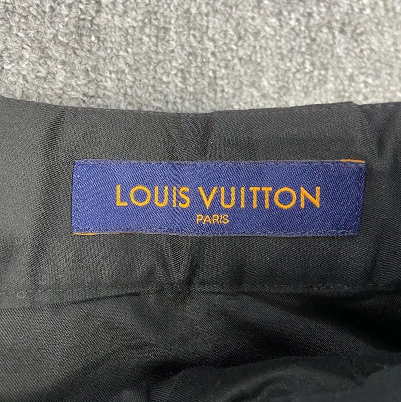 Louis Vuitton Louis Vuitton Black Cotton Casual Pants for Women 0089 Size 23" - 4 Thumbnail