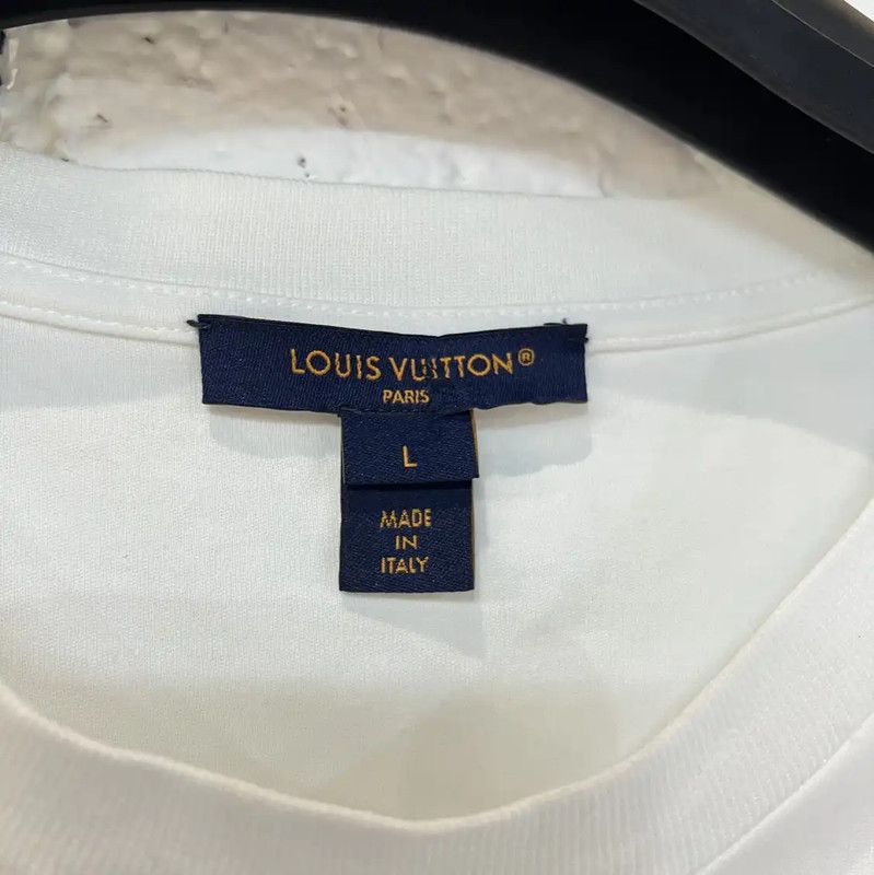 Louis Vuitton Louis Vuitton Women's Cotton T-Shirt in White 0089 Size L / US 10 / IT 46 - 4 Thumbnail