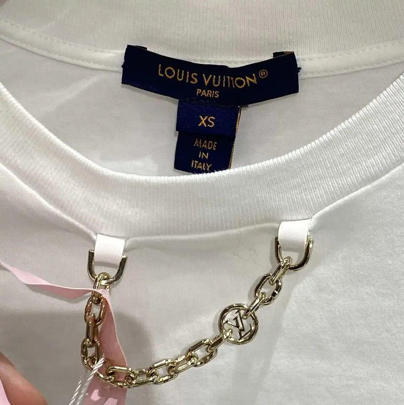 Louis Vuitton Louis Vuitton White Cotton Women's T-Shirt 0089 Size XS / US 0-2 / IT 36-38 - 3 Thumbnail
