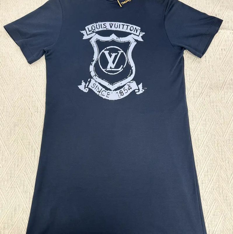 Louis Vuitton Louis Vuitton Spring Autumn Blue Cotton Dress 0089 Size S / US 4 / IT 40 - 9 Thumbnail