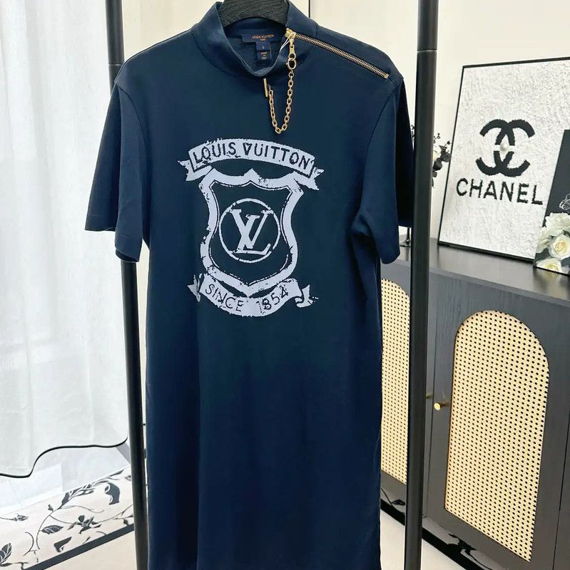 Louis Vuitton Louis Vuitton Spring Autumn Blue Cotton Dress 0089 Size S / US 4 / IT 40 - 3 Thumbnail