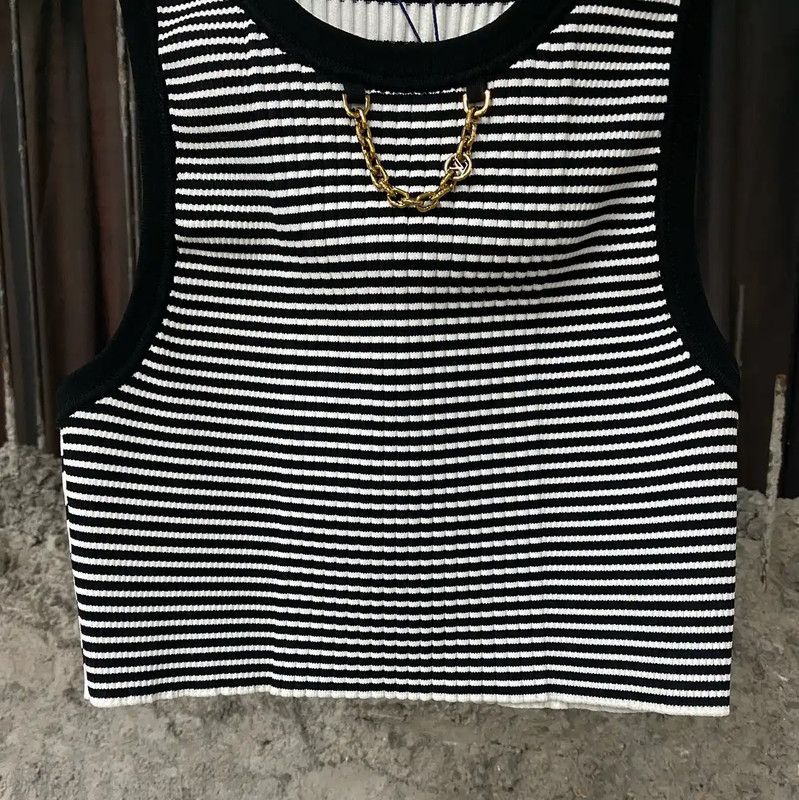 Louis Vuitton Louis Vuitton Summer Striped Sleeveless Crop Top 0089 Size M / US 6-8 / IT 42-44 - 4 Thumbnail