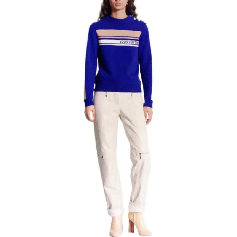 Louis Vuitton Louis Vuitton Blue Cashmere Sweater for Women 0089 Size M / US 6-8 / IT 42-44 - 8 Thumbnail