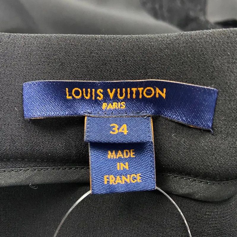Louis Vuitton Louis Vuitton Black Silk Midi Skirt 0089 Size 23" - 4 Thumbnail