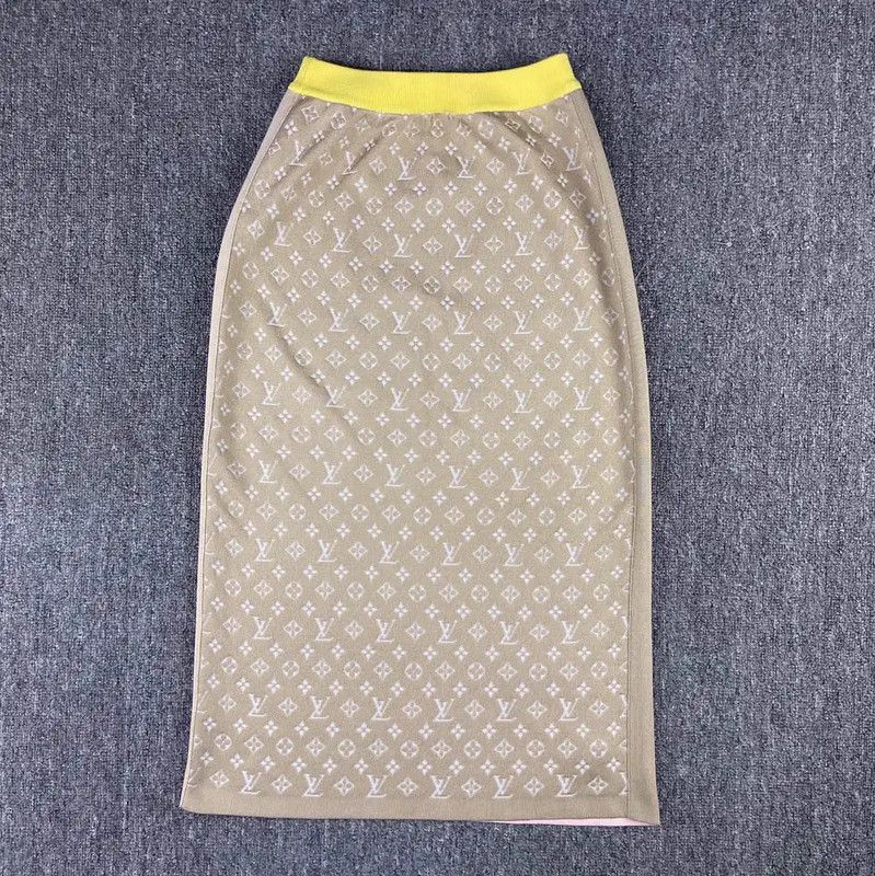 Louis Vuitton Louis Vuitton Multicolor Silk Midi Skirt 0089 Size 22" - 2 Thumbnail