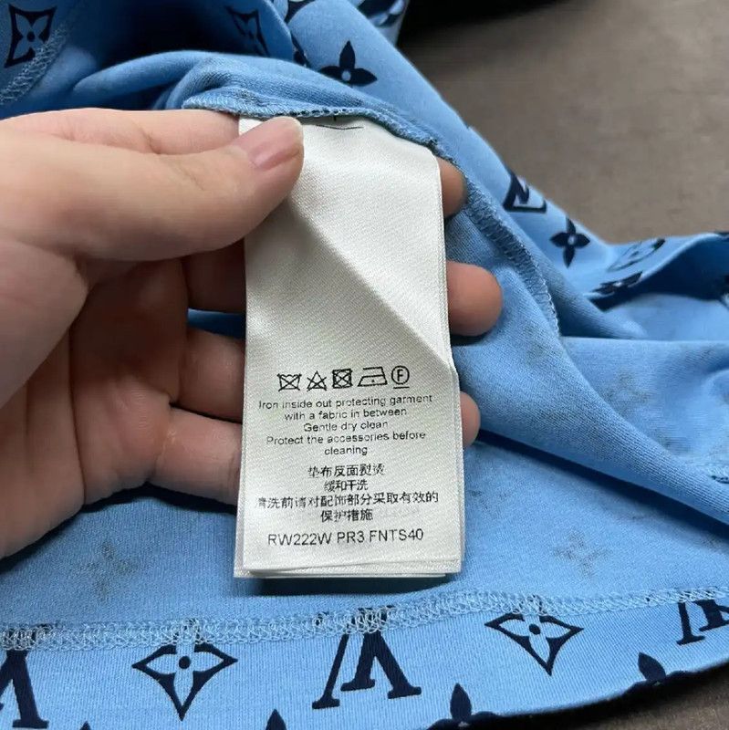Louis Vuitton Louis Vuitton Blue Cotton T-Shirt for Women 0089 Size XS / US 0-2 / IT 36-38 - 7 Thumbnail