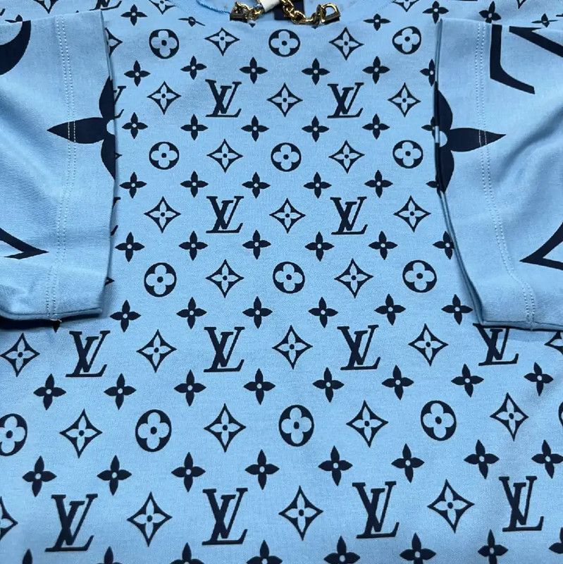 Louis Vuitton Louis Vuitton Blue Cotton T-Shirt for Women 0089 Size XS / US 0-2 / IT 36-38 - 5 Thumbnail