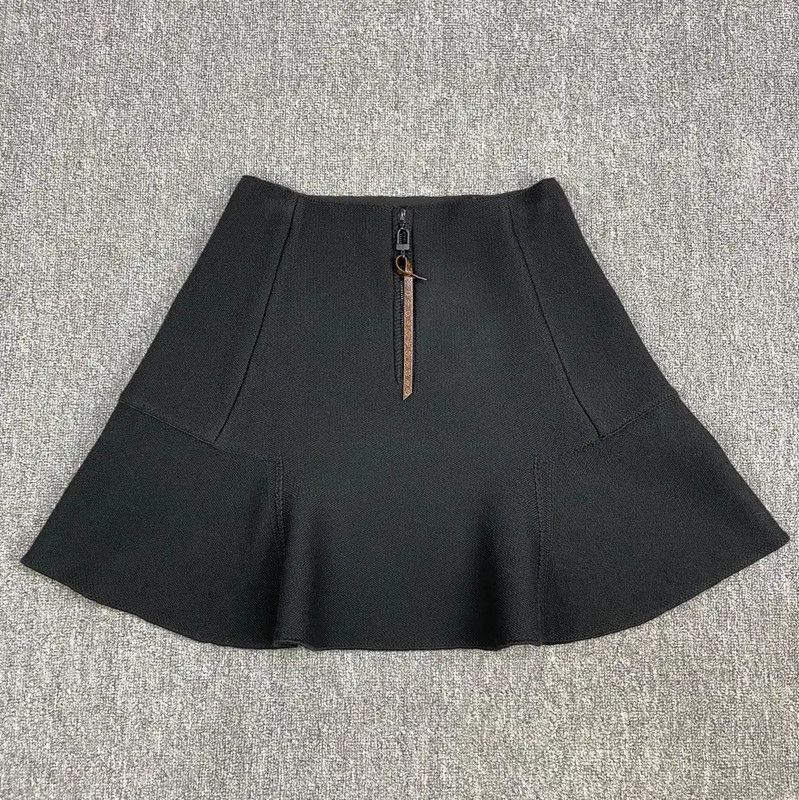 Louis Vuitton Louis Vuitton Black Cotton Women's Skirt 0089 Size 23" - 2 Thumbnail