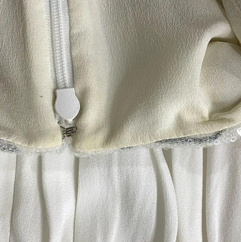 Louis Vuitton Louis Vuitton White Women's Dress with Pleats 0089 Size ONE SIZE - 6 Thumbnail