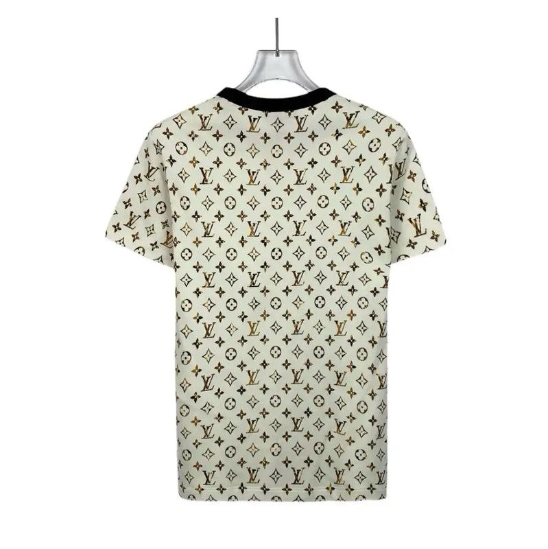 Louis Vuitton Louis Vuitton Beige Logo Women's T-Shirt 0089 Size XS / US 0-2 / IT 36-38 - 2 Thumbnail