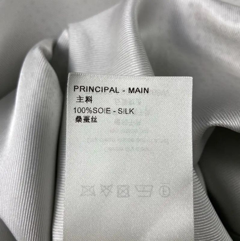Louis Vuitton Louis Vuitton Gray White Silk Women's Shirt 0089 Size L / US 10 / IT 46 - 6 Thumbnail