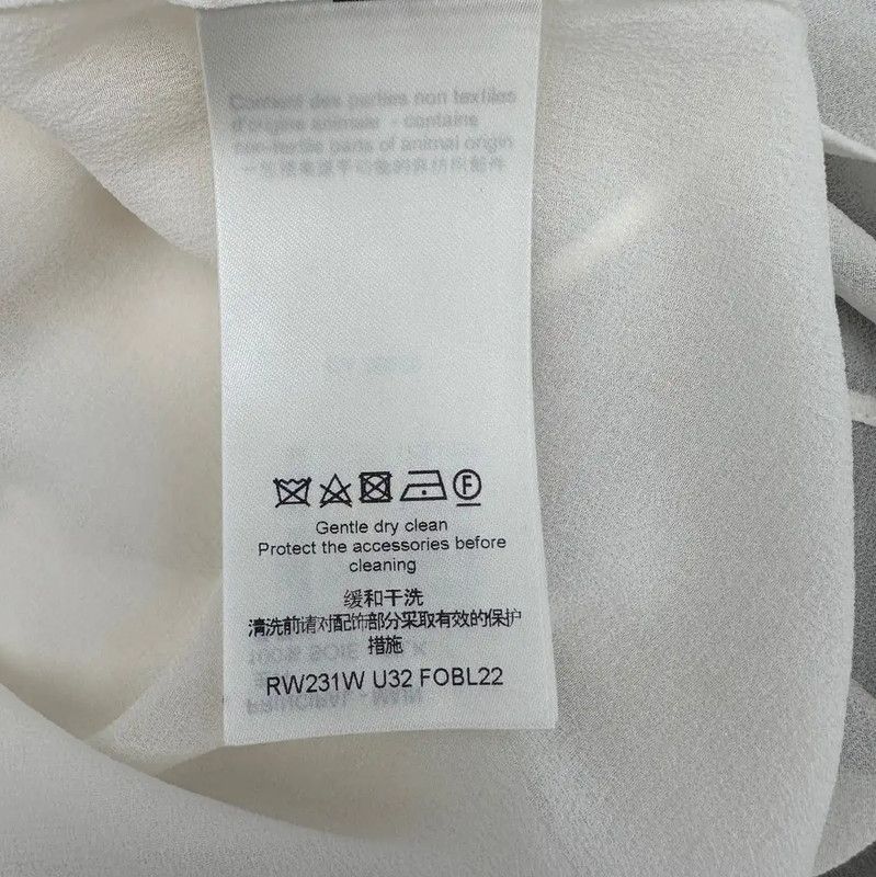 Louis Vuitton Louis Vuitton Women's Cream Silk Shirt 0089 Size M / US 6-8 / IT 42-44 - 5 Thumbnail