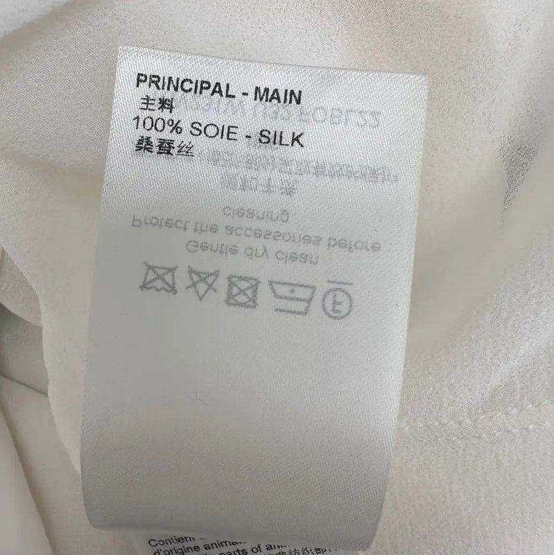 Louis Vuitton Louis Vuitton Women's Cream Silk Shirt 0089 Size M / US 6-8 / IT 42-44 - 6 Thumbnail