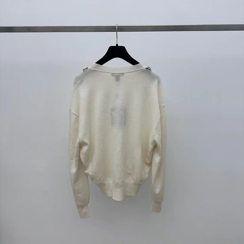 Louis Vuitton Louis Vuitton Cream Knitted Top for Women 0089 Size S / US 4 / IT 40 - 2 Thumbnail
