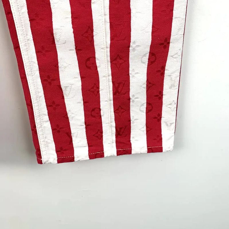 Louis Vuitton Louis Vuitton Red and White Striped Casual Pants 0089 Size 22" - 5 Thumbnail
