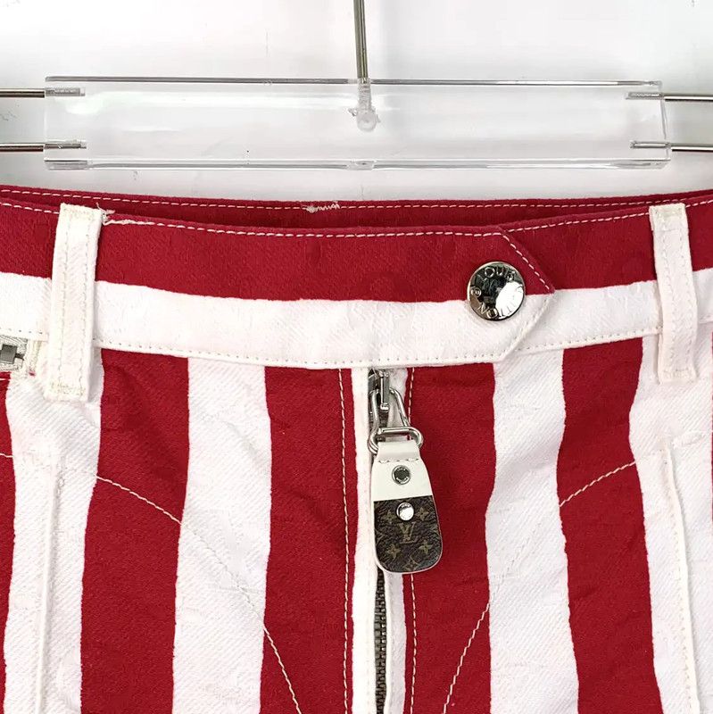 Louis Vuitton Louis Vuitton Red and White Striped Casual Pants 0089 Size 22" - 4 Thumbnail