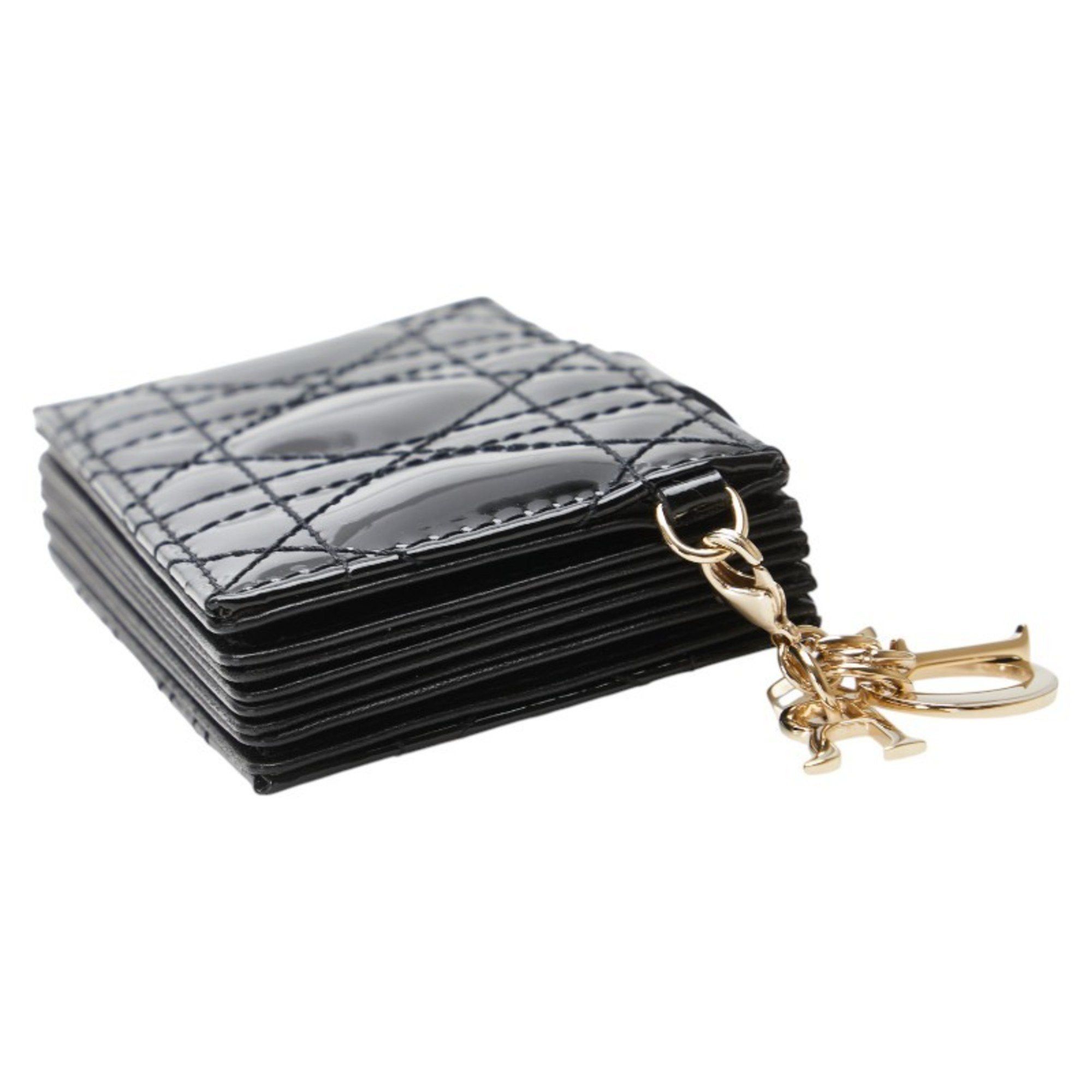 Dior Christian Dior Dior Lady Cannage Business Card Case in Black Patent Leather for Women Size ONE SIZE - 5 Thumbnail