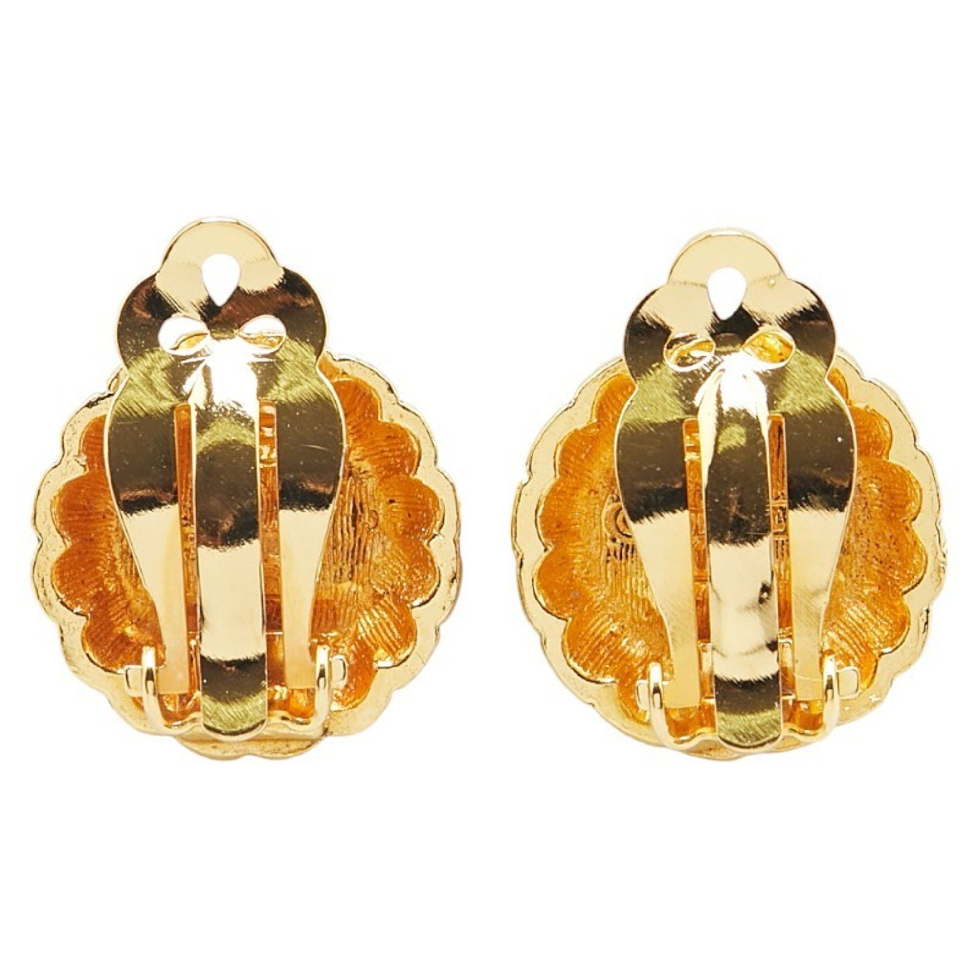 CHANEL Vintage Earrings, Gold Plated with Faux Pearls, Women's