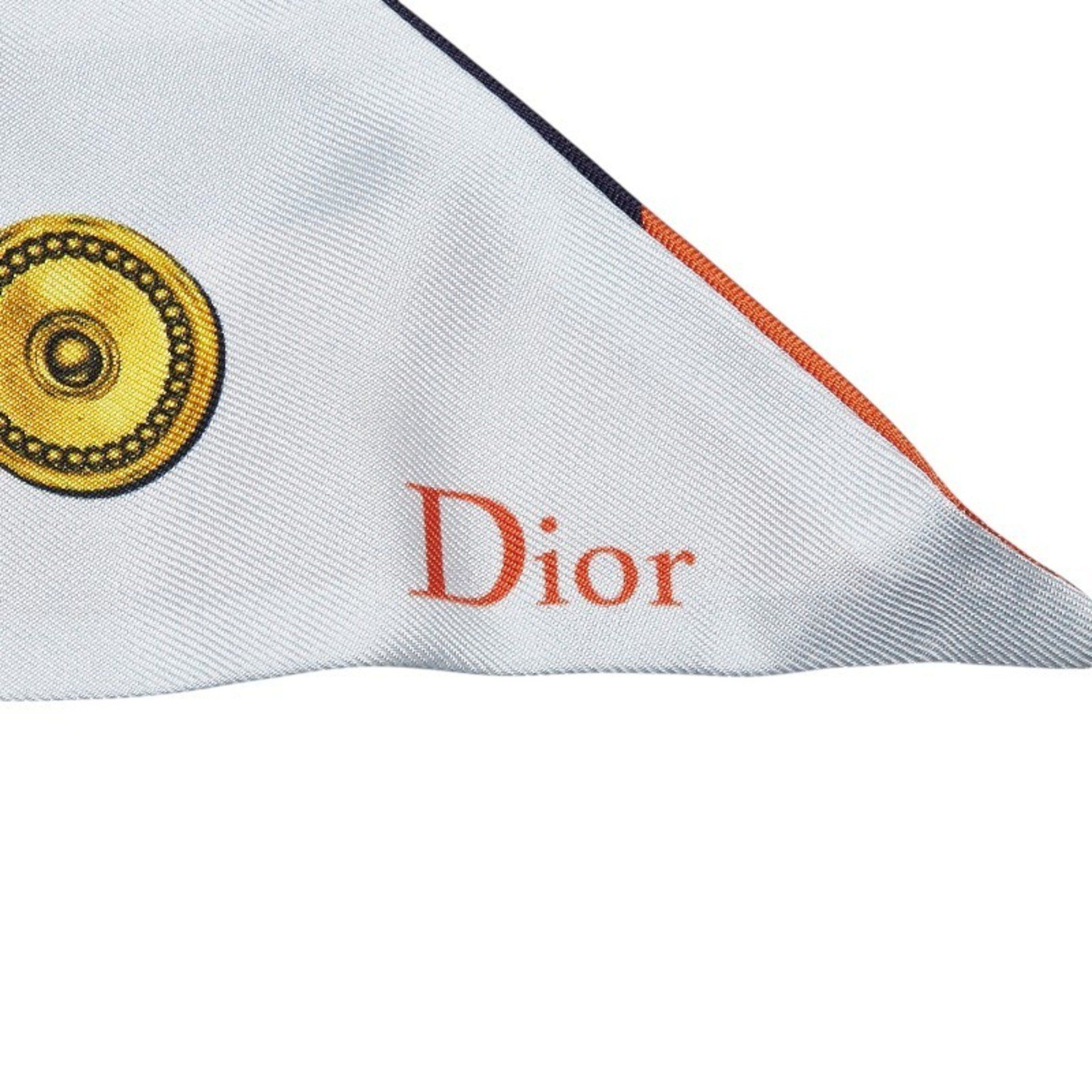 Dior Christian Dior Dior Mitzah Scarf, Light Blue, Navy, Multicolor, Silk, Women's, Size ONE SIZE - 4 Thumbnail