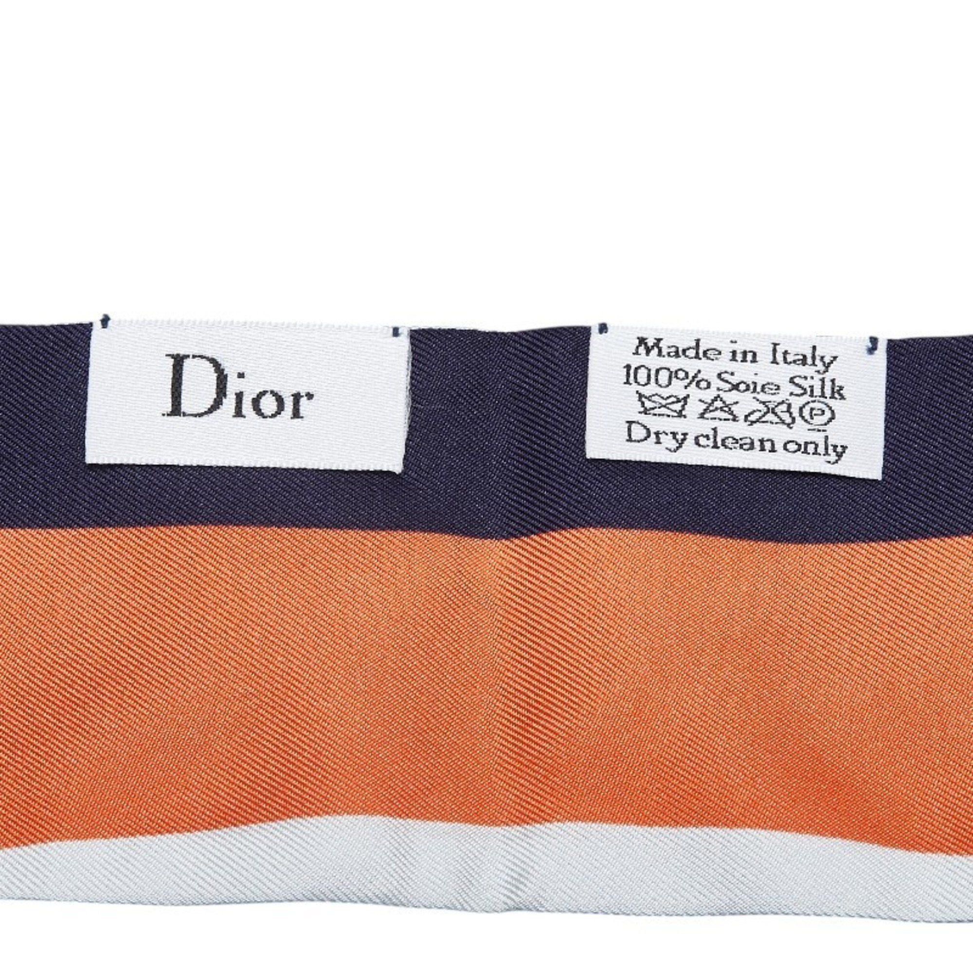 Dior Christian Dior Dior Mitzah Scarf, Light Blue, Navy, Multicolor, Silk, Women's, Size ONE SIZE - 5 Thumbnail