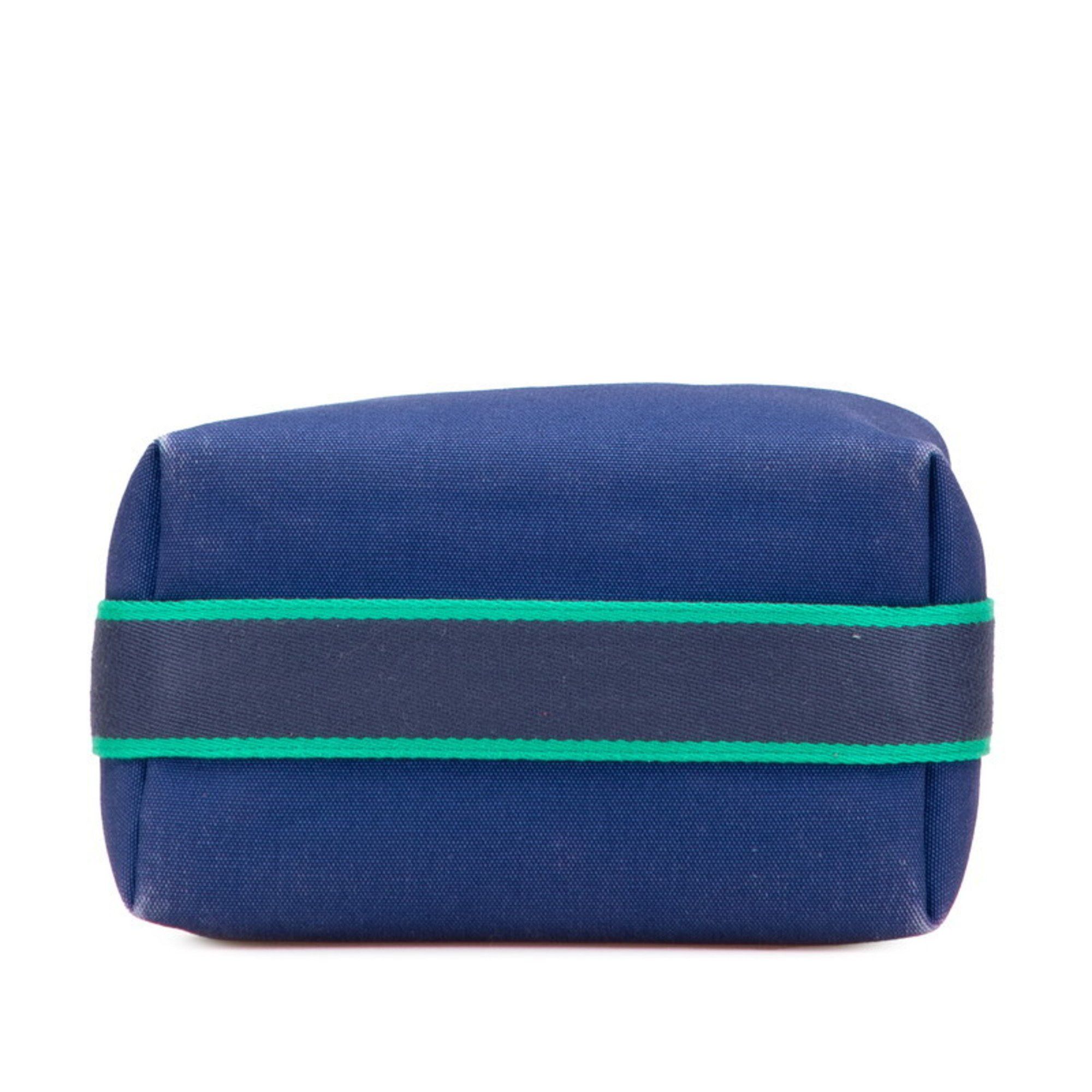 Hermes Hermès Bride A Black PM Handbag Pouch Blue Marine Cotton Women's HERMES Size ONE SIZE - 3 Thumbnail