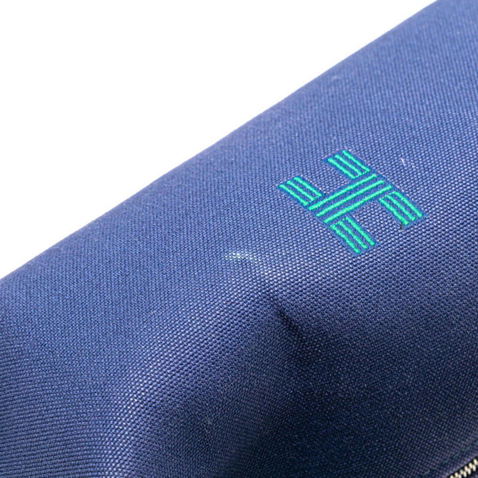 Hermes Hermès Bride A Black PM Handbag Pouch Blue Marine Cotton Women's HERMES Size ONE SIZE - 7 Thumbnail