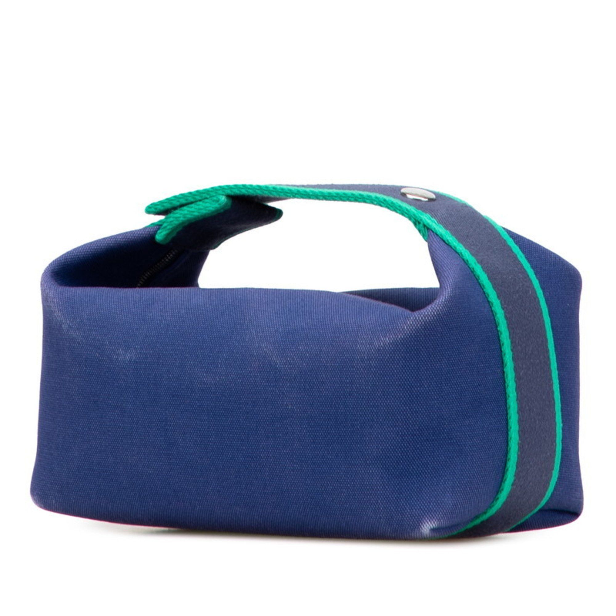 Hermes Hermès Bride A Black PM Handbag Pouch Blue Marine Cotton Women's HERMES Size ONE SIZE - 2 Thumbnail