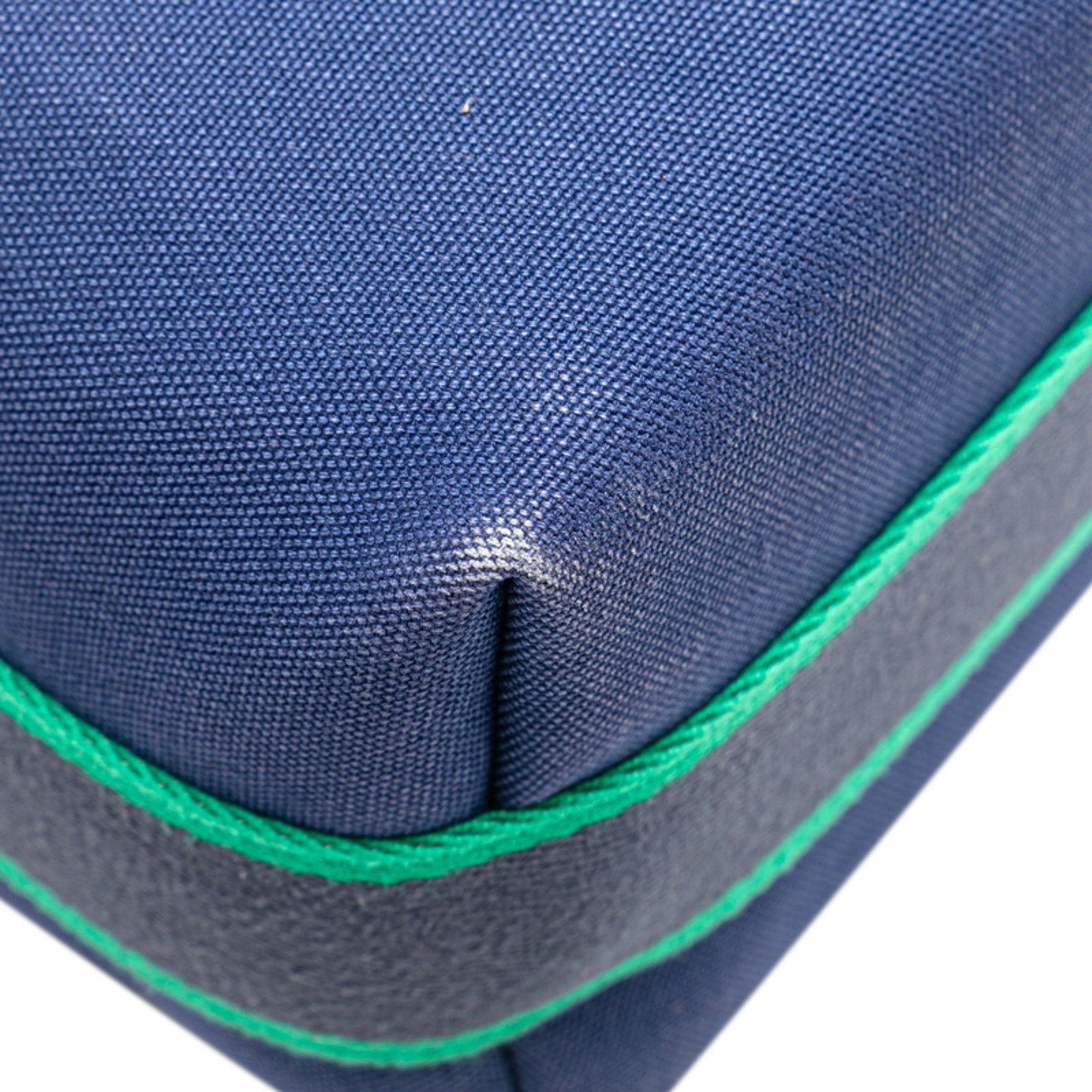 Hermes Hermès Bride A Black PM Handbag Pouch Blue Marine Cotton Women's HERMES Size ONE SIZE - 6 Thumbnail