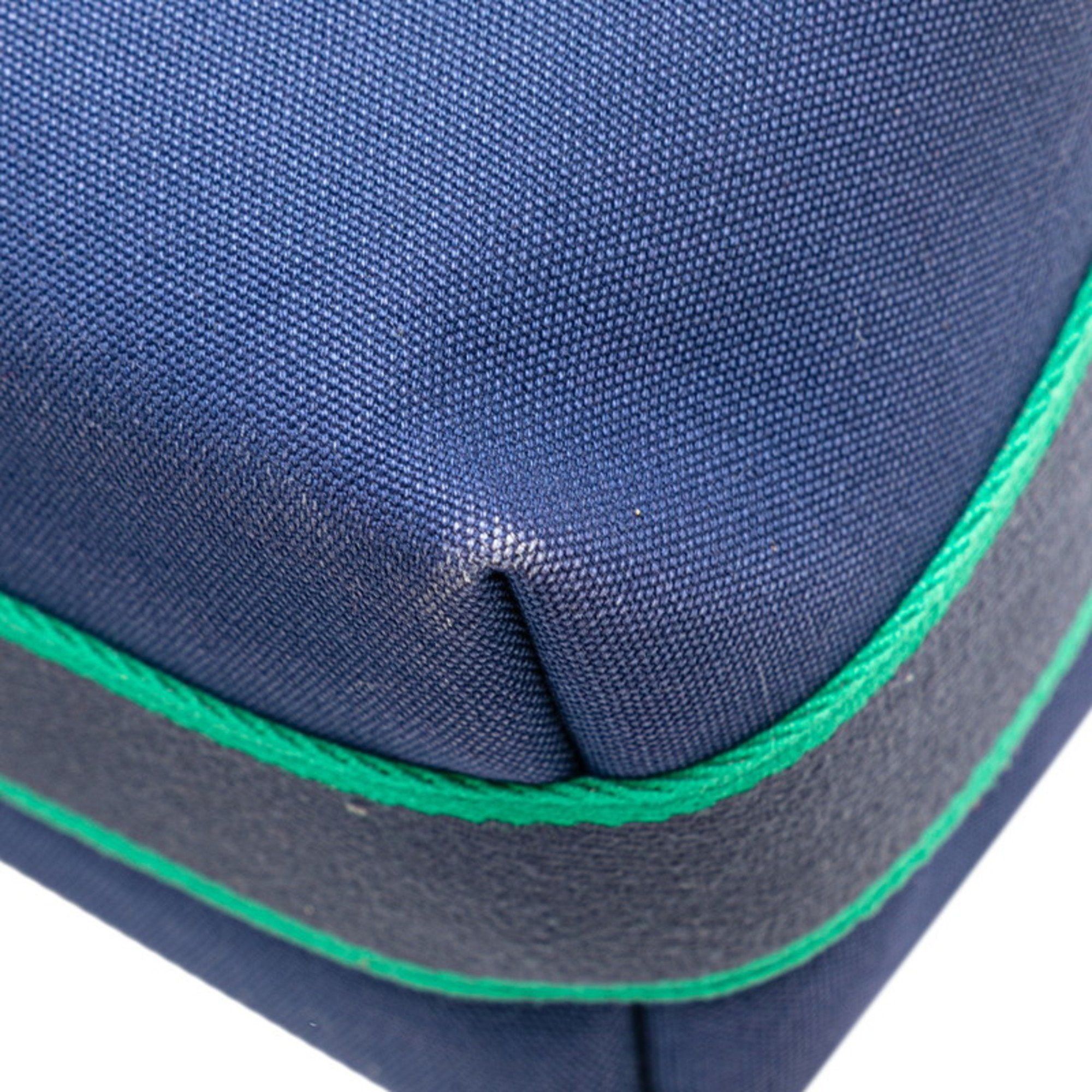 Hermes Hermès Bride A Black PM Handbag Pouch Blue Marine Cotton Women's HERMES Size ONE SIZE - 5 Thumbnail