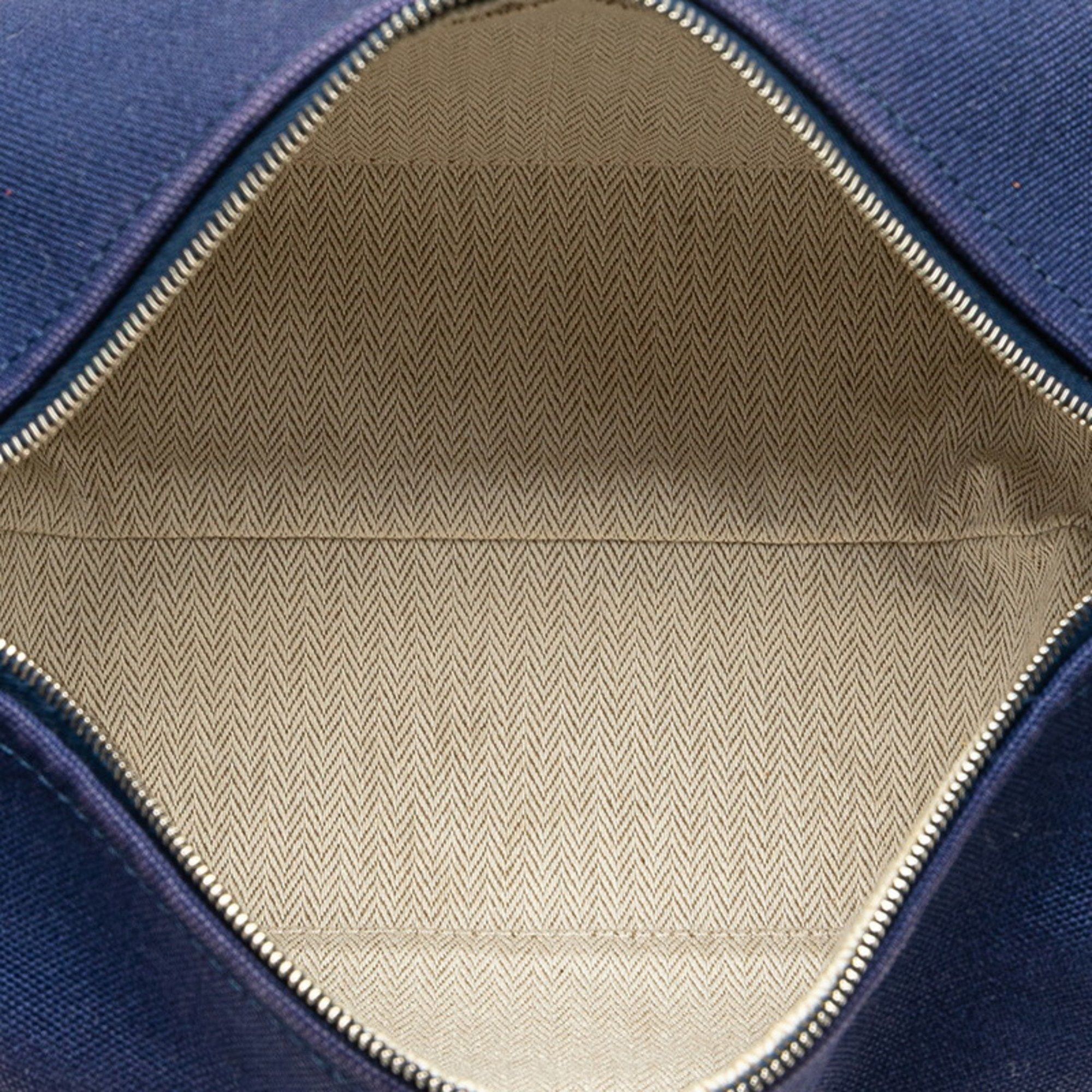Hermes Hermès Bride A Black PM Handbag Pouch Blue Marine Cotton Women's HERMES Size ONE SIZE - 11 Thumbnail
