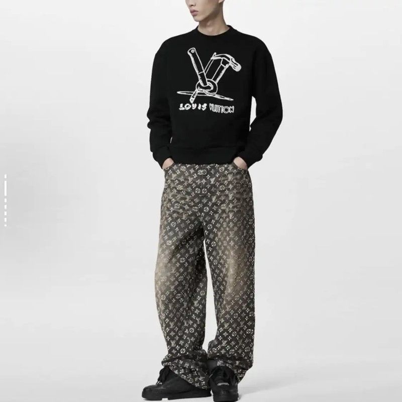 Louis Vuitton Louis Vuitton Black Cotton Women's Sweatshirt 0089 Size L / US 10 / IT 46 - 2 Thumbnail
