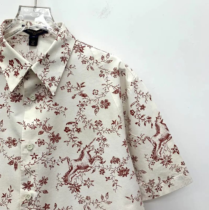 Louis Vuitton Louis Vuitton Beige Floral Cotton Shirt for Women 0089 Size ONE SIZE - 3 Thumbnail