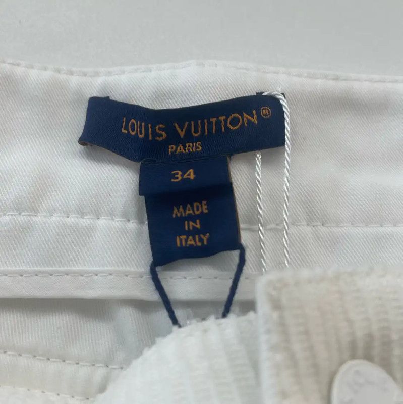 Louis Vuitton Louis Vuitton Women's White Casual Pants 0089 Size 22" - 3 Thumbnail